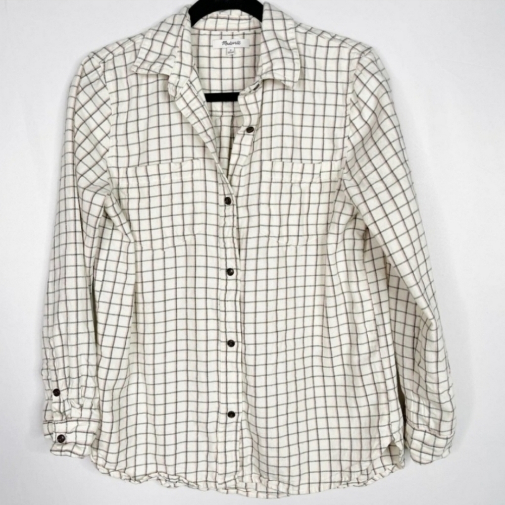 Madewell Classic Ex-Boyfriend Flannel Shirt L - Picture 3 of 11